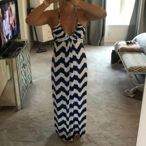 Blue and White Dress